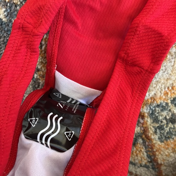 NWT New Red Zaful Ribbed Strapless Bikini - Picture 5 of 6